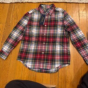 NWT Boys Polo Ralph Lauren Plaid Brushed Oxford Shirt Size 6